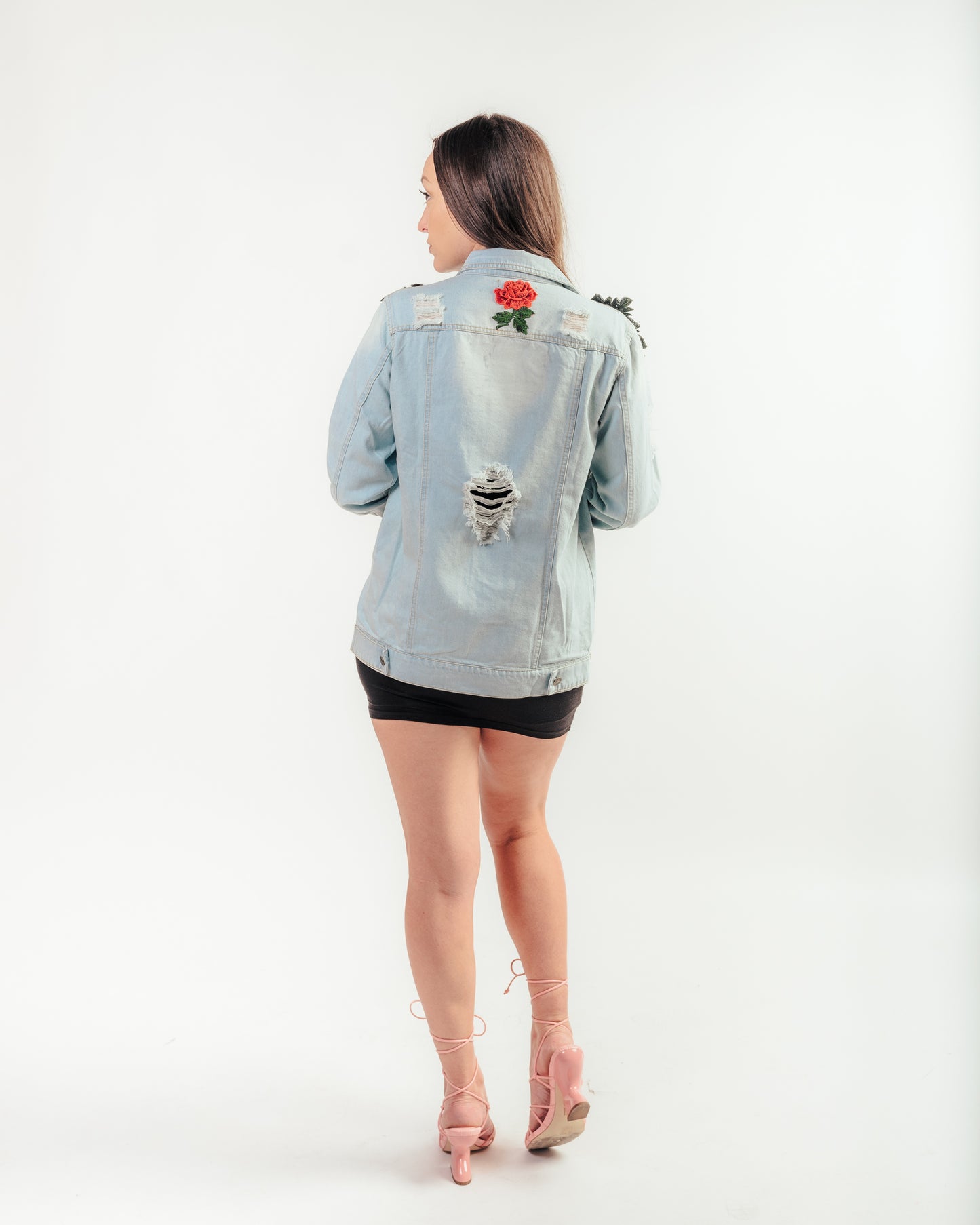 Rose Effect Jean Jacket - Women's