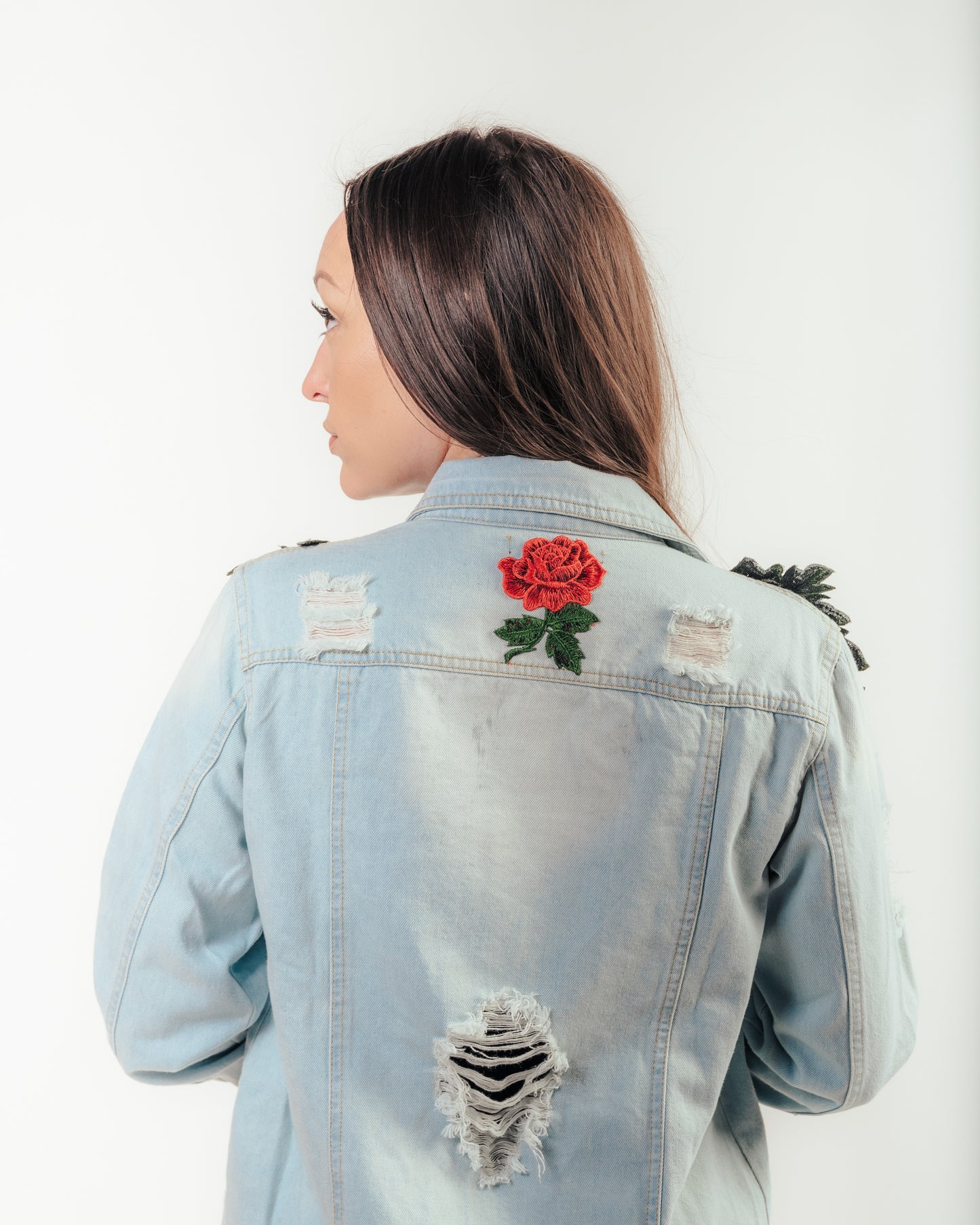 Rose Effect Jean Jacket - Women's