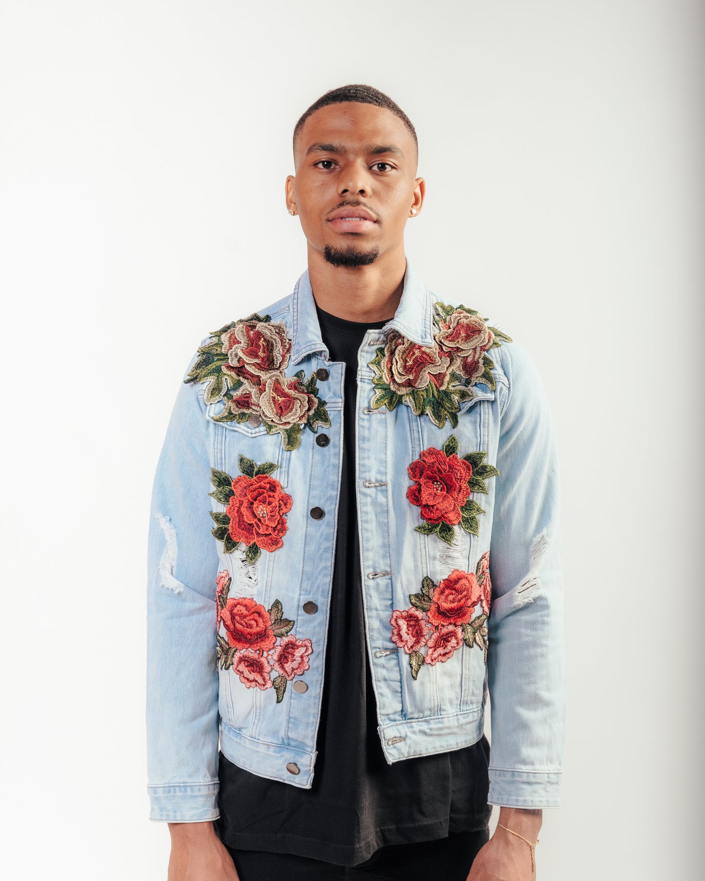 Rose Effect Jean Jacket - Men's