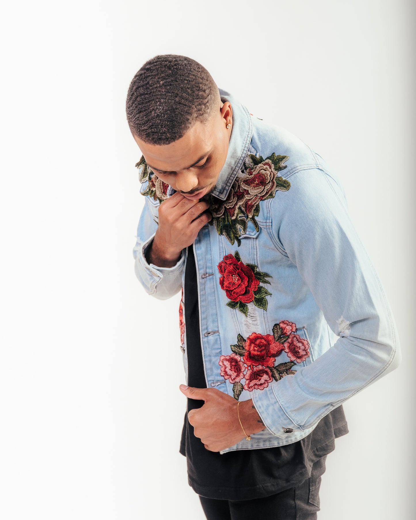 Rose Effect Jean Jacket - Men's