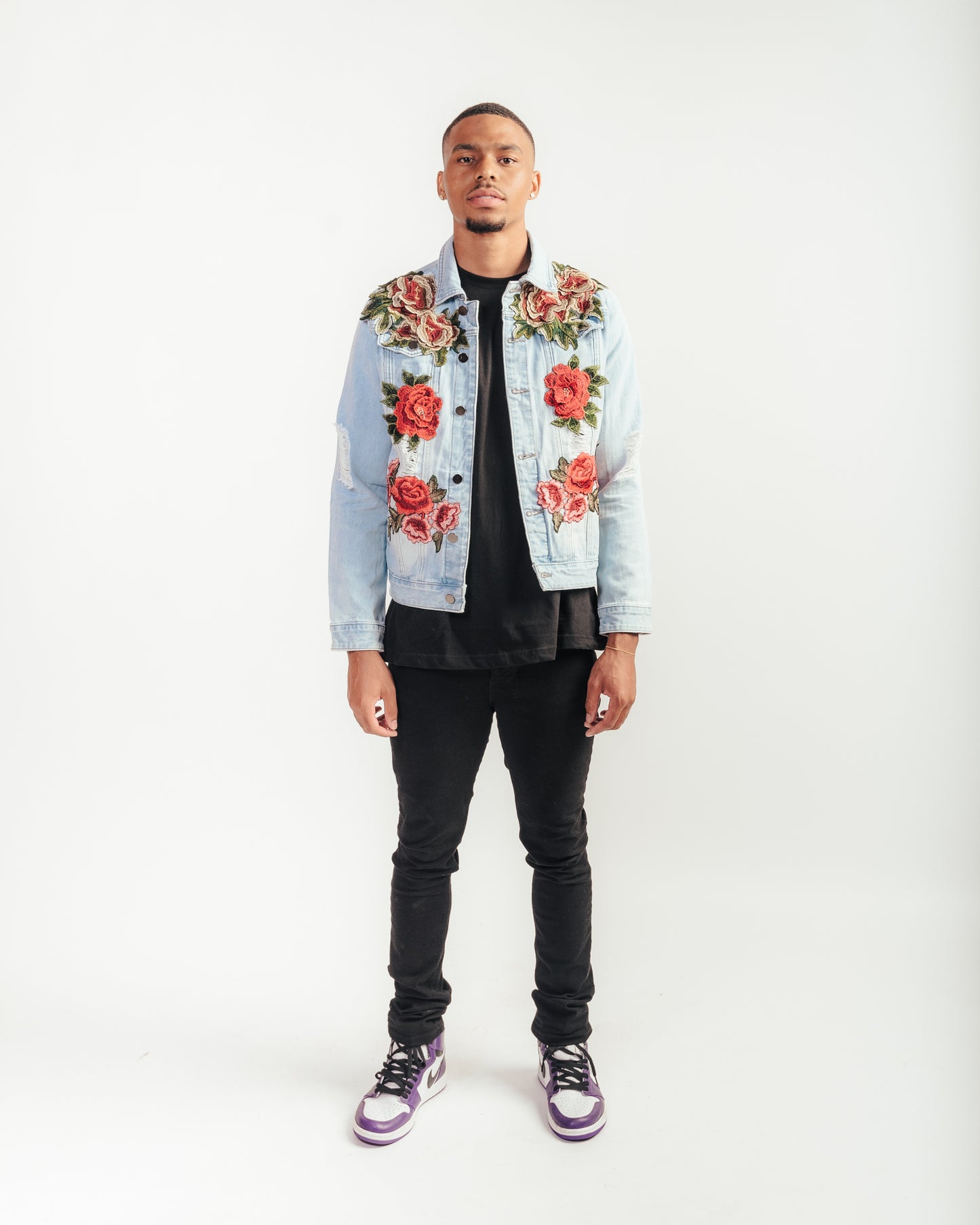 Rose Effect Jean Jacket - Men's